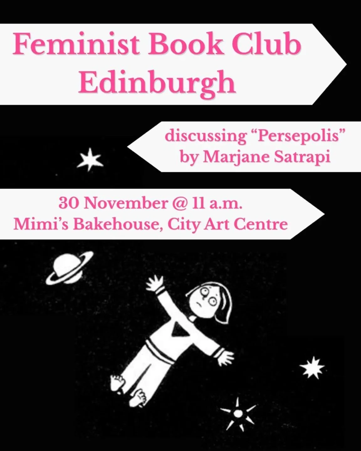Feminist Book Club Edinburgh is reading "Persepolis" by Marjane Satrapi for our November nonfiction read!

"Persepolis" is the story of a young girl coming of age during the Iranian Revolution. We're only reading and discussing th
