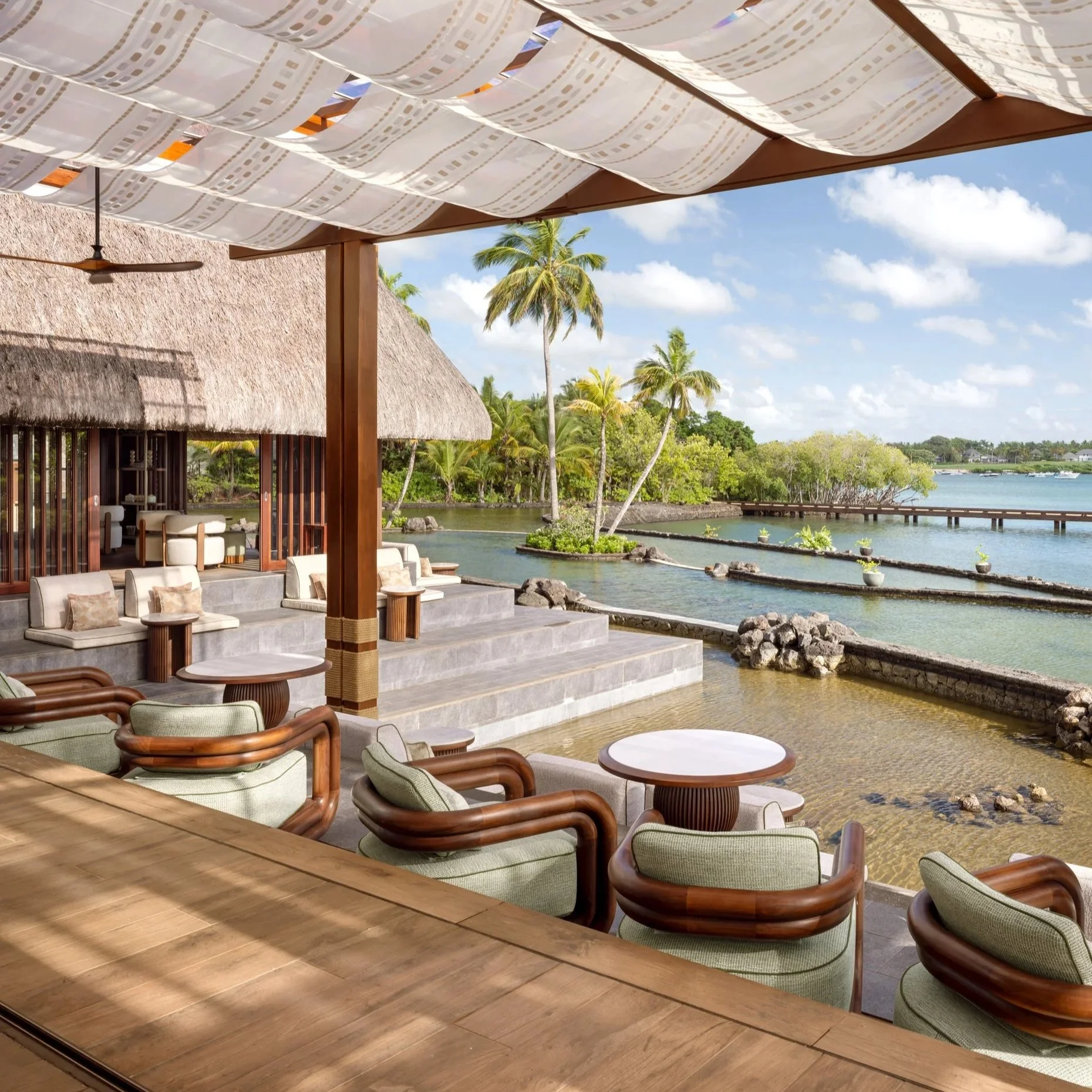 Olivia Adler’s luxury hotel interior styling. Stunning photography by John Athimaritis for Four Seasons Resort Mauritius at Anahita. Interior Design by 1508 London.