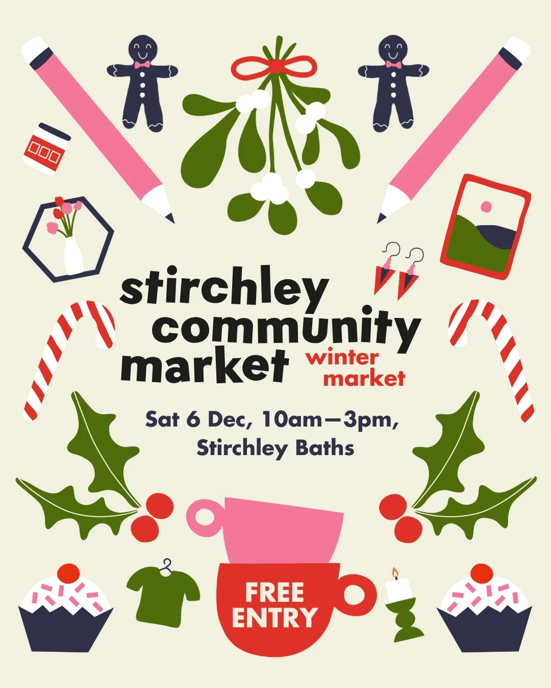 🗓️ Mark your calendars, we'll be back at Stirchley Baths with our wonderful Winter Market on Saturday 6th December, 10am - 3pm. ⁠We hope you can join us!⁠
⁠
Jam-packed with lovely local traders, social enterprises and yummy food and drink, we'll be 