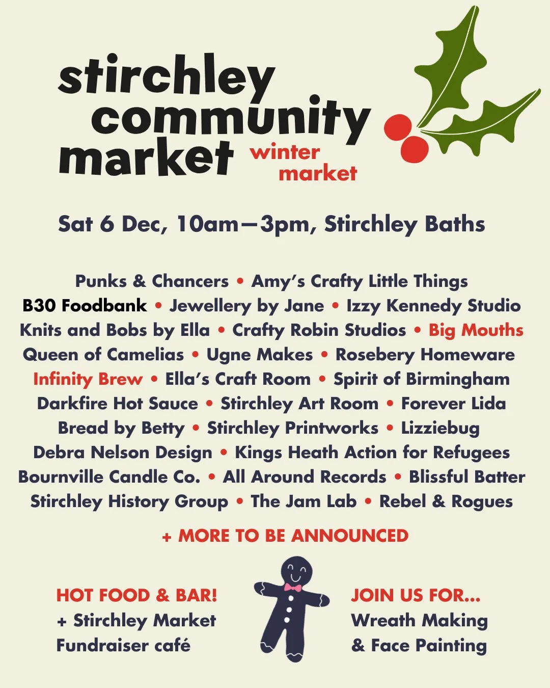 🥁 Drum roll please!⁠
⁠
It&rsquo;s here &mdash; our fabulous lineup of local businesses and social enterprises joining us at the Stirchley Community Market! 🎉⁠
⁠
Come along to shop local, socialise, and see what Stirchley has to offer. There&rsquo;l