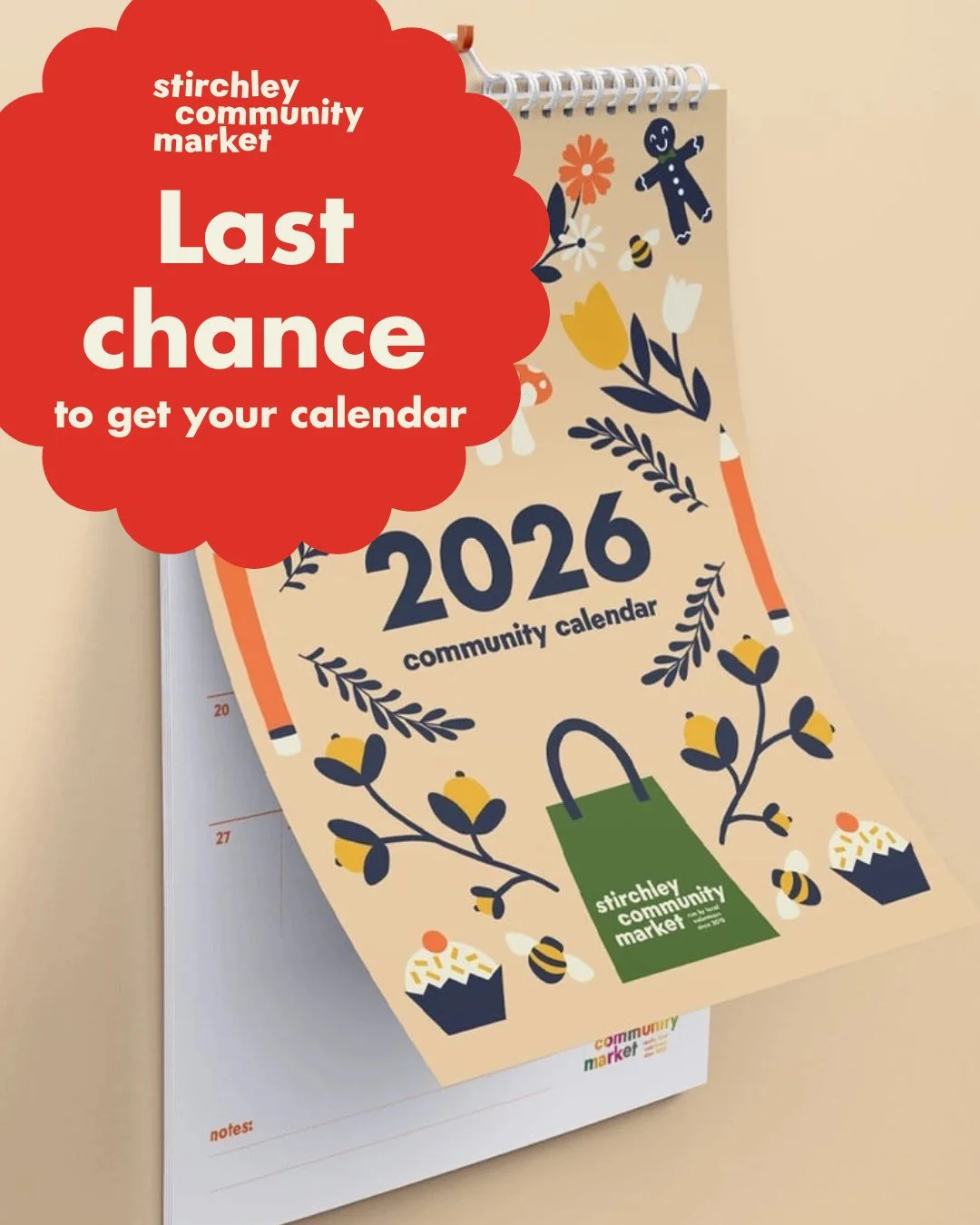 📣 Last few calendars left! Grab your copy before they're gone.⁠
⁠
Featuring artwork from some of our wonderfully creative traders and friends, it&rsquo;s packed with all the key dates you need &mdash; including local events &mdash; and every purchas