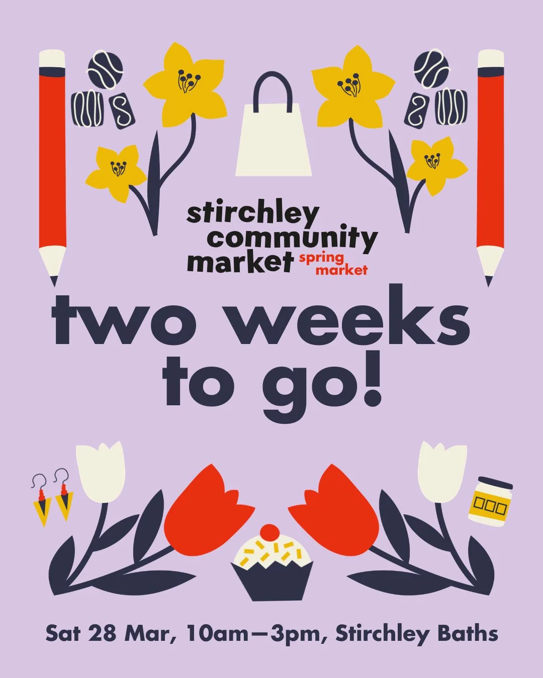 Mark your calendars, it's just 2 weeks to go!⁠ 🤩⁠
⁠
It&rsquo;s almost time for our spring market at @stirchleybaths - who's excited?!⁠
⁠
We&rsquo;ll be joined by a lovely bunch of wonderful local traders, charities and community organisations, plus 