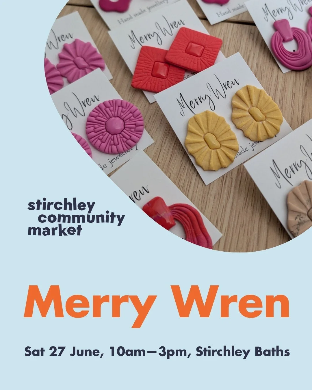 Another wonderful addition to our Summer Community Market ☀️⁠
⁠
@merry_wren_jewellery creates handcrafted polymer clay and resin jewellery inspired by colour, texture, and thoughtful design. Each piece is unique, with leftover clay carefully reused t