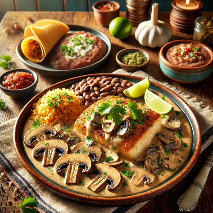 Filete en Crema de Champiñones