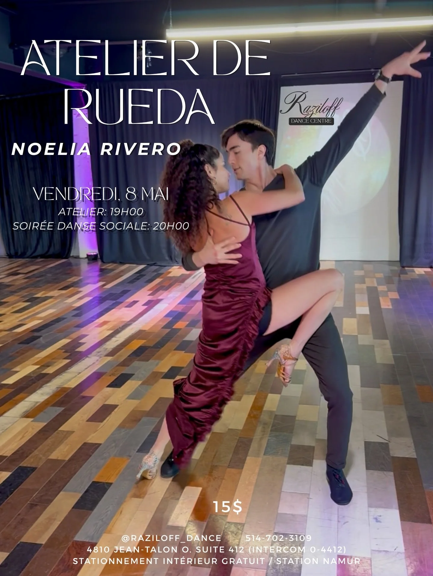Fridays at Raziloff ✨
Feel the energy, connection, and rhythm of Cuban dance at our special Rueda Workshop with Noelia Rivero 🔥
Join us on Friday, May 8th at 7PM for a dynamic and fun-filled atelier where you&rsquo;ll learn exciting rueda combinatio
