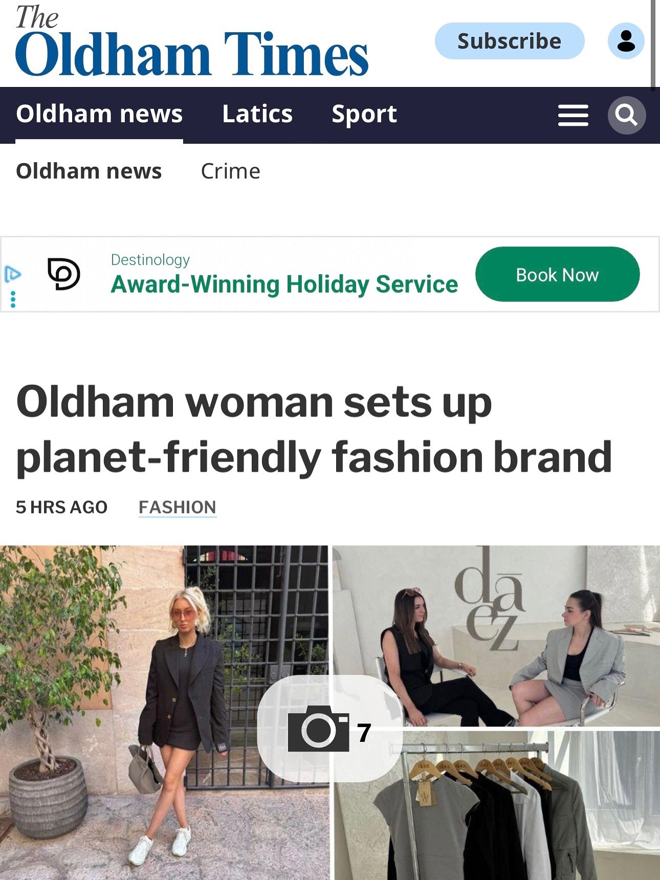 Big moment for me and my new brand! 💚
So excited (and a little surreal!) to share Daez&rsquo;s very first article featured in The Oldham Times. 

Starting a planet-friendly multifunctional fashion label has been a big leap &mdash; and seeing it in p