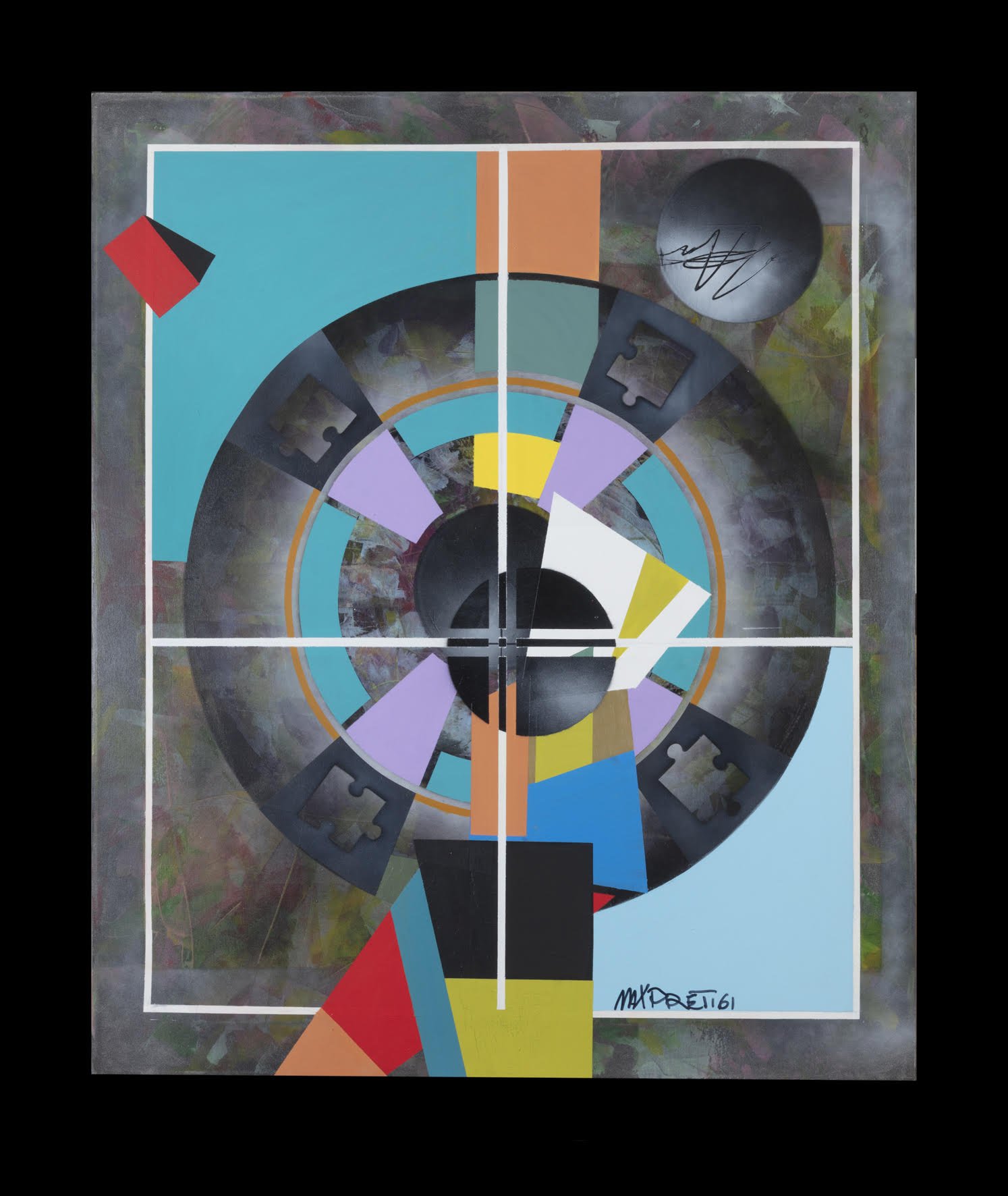 "La roulette russa", tecnica mista su tela 120X100 2025