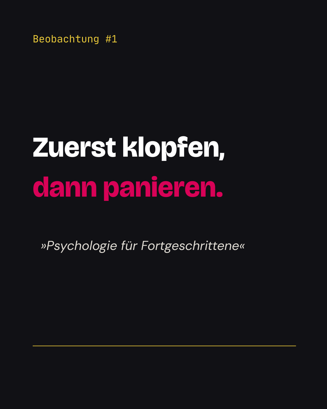 Zuerst klopfen, dann panieren.