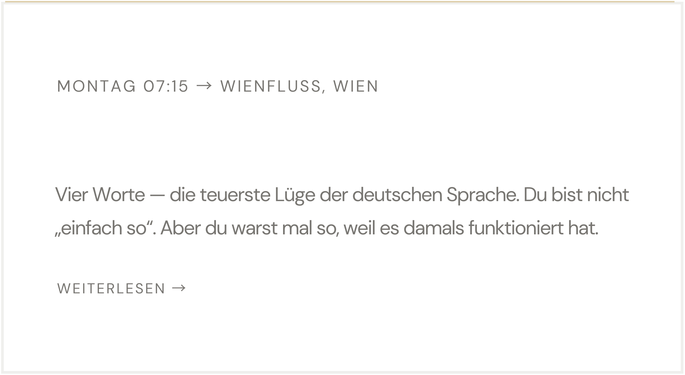 „Ich bin halt einfach so.“ Vier Worte — die teuerste Lüge der deutschen Sprache. Du bist nicht „einfach so“. Aber du warst mal so, weil es damals funktioniert hat.