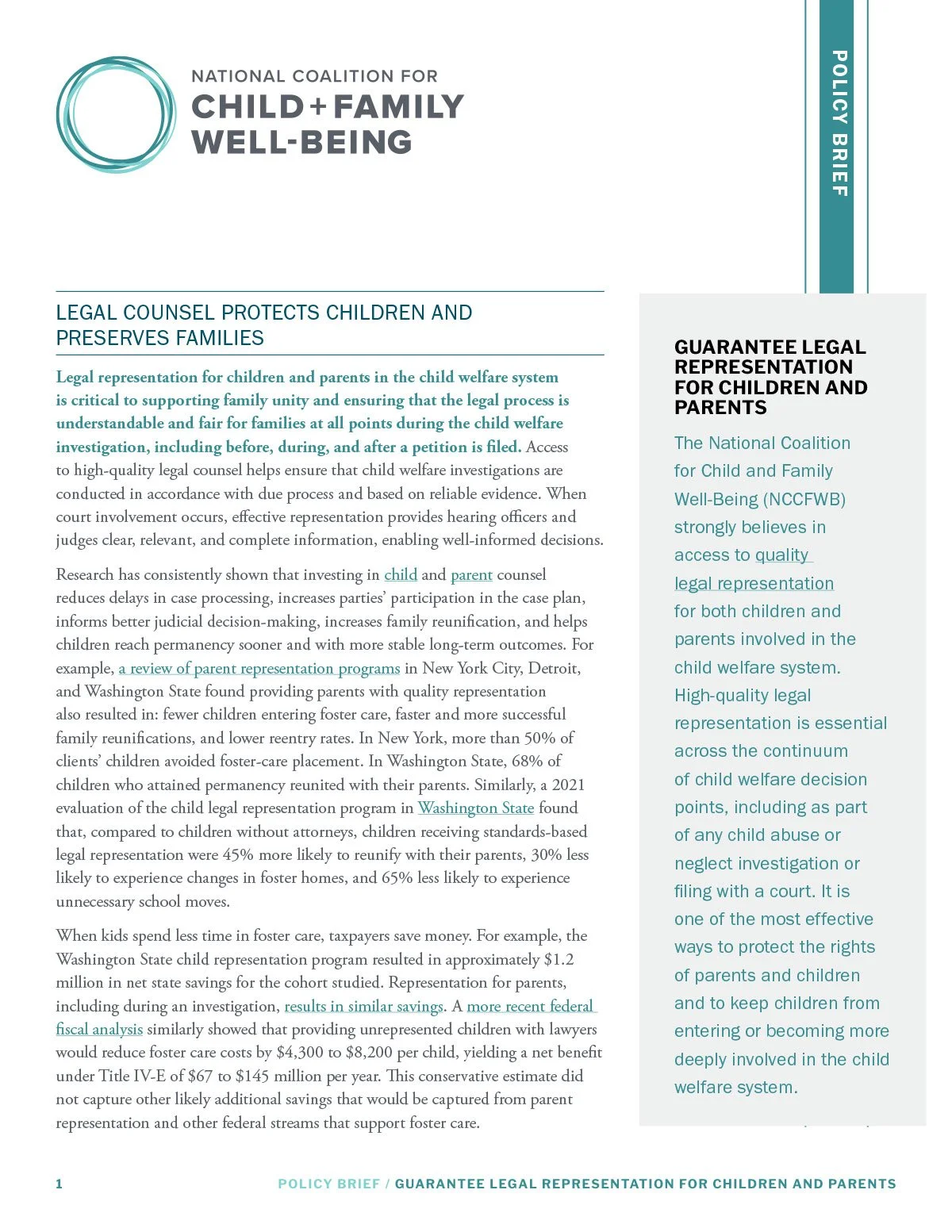 Guarantee Legal Protection for Children and Parents