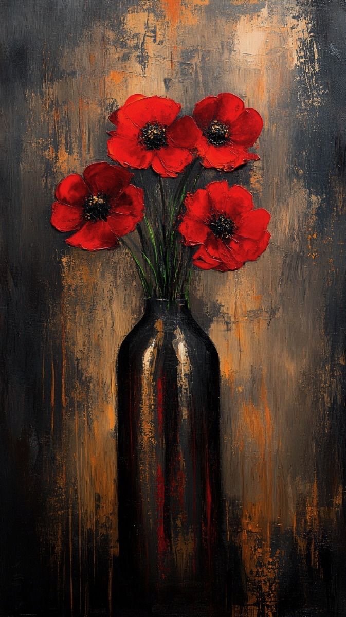 Crimson Poppies- Mixed Media with Lily (3/3)