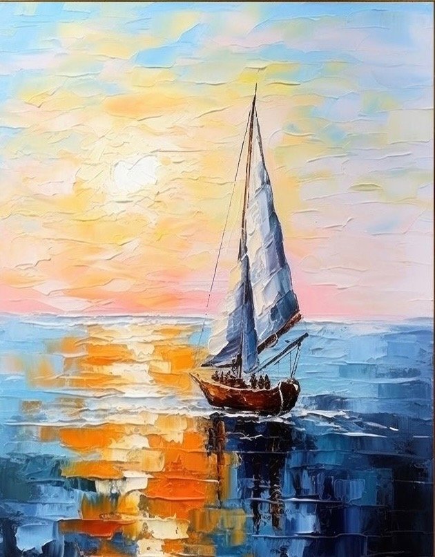 Sunset Voyage - Mixed Media with Lily (3/3)