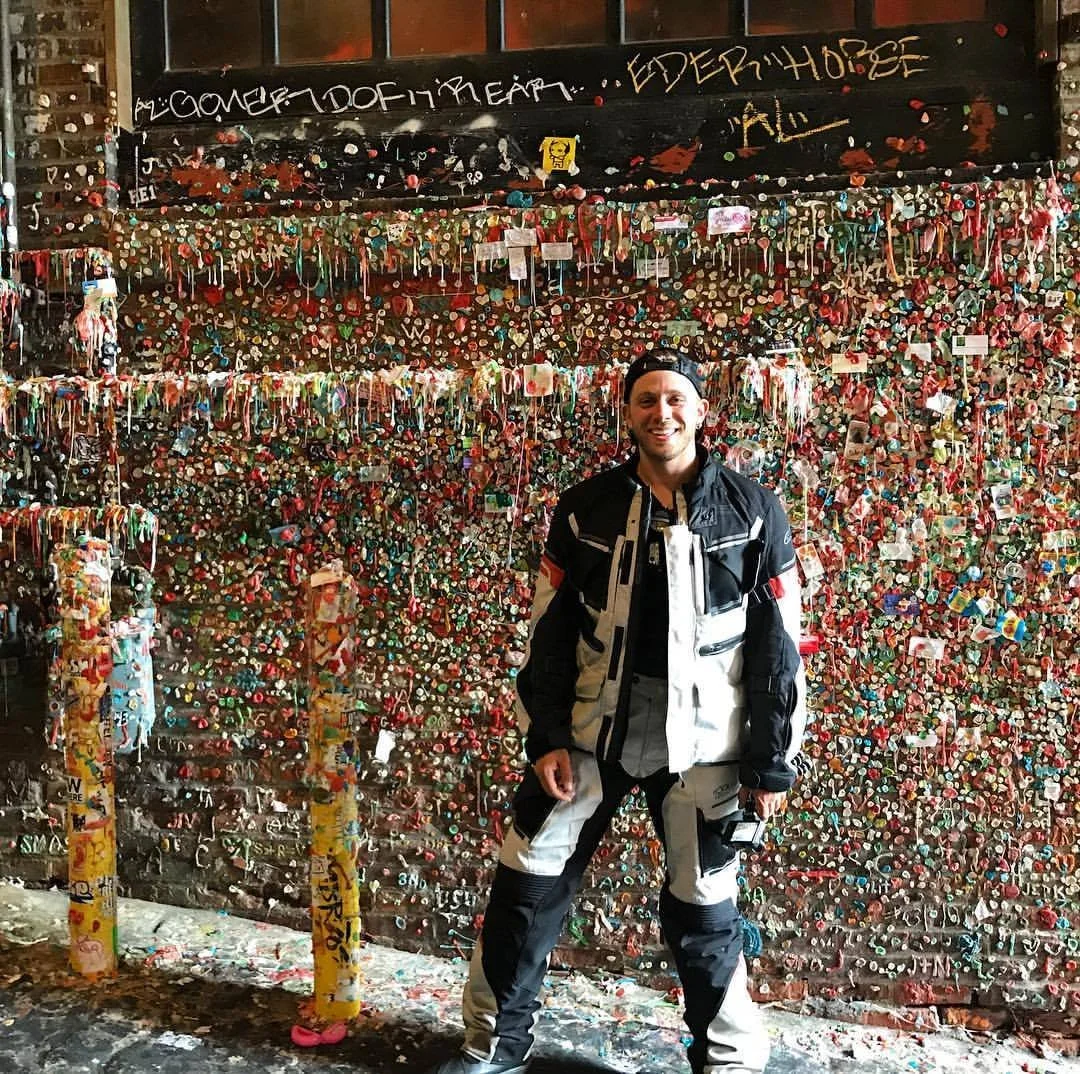Mario Orsini at the gum wall in Seattle (2017)