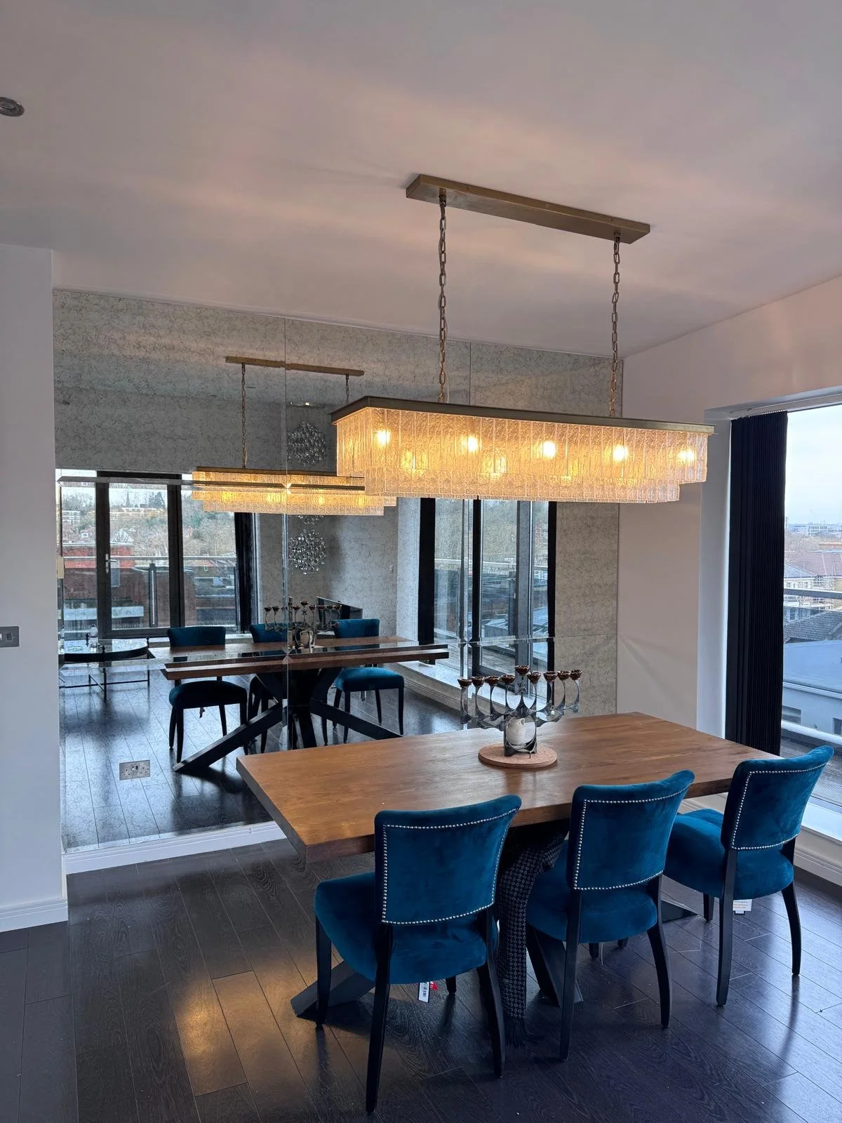 Antique Mirror Wall Installation in Surbiton, Surrey Bespoke Aged Mirror Feature Wall – Specialist Supply &amp; Fit