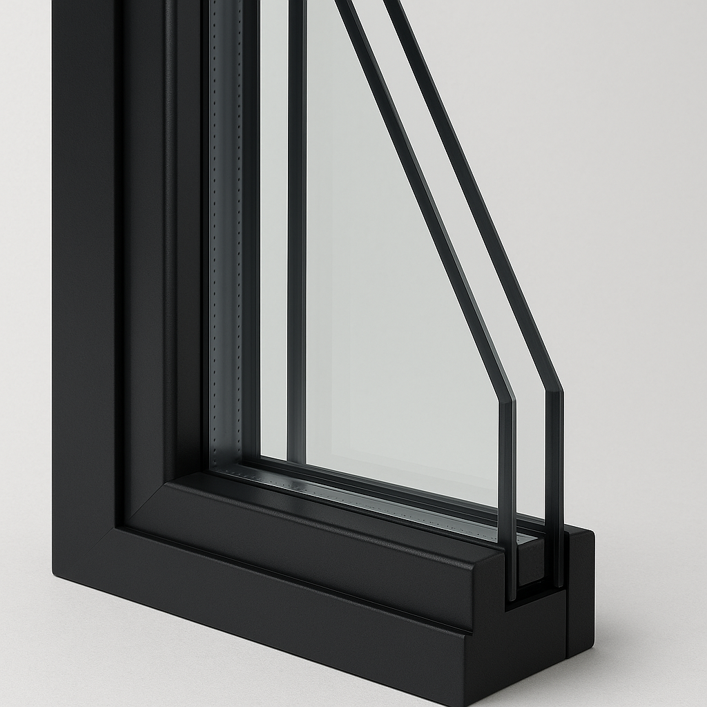 Double glazed sealed unit comprising two panes of glass separated by an insulating spacer for thermal and acoustic performance