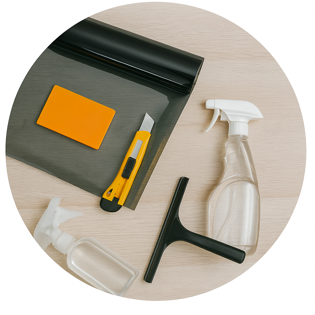 Window film installed to glass for solar control and privacy in Surrey