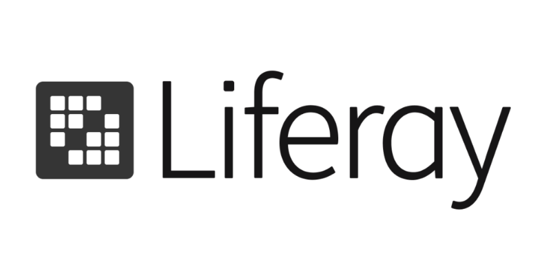 Liferay logo with a grid icon and the word 'Liferay' in black text.