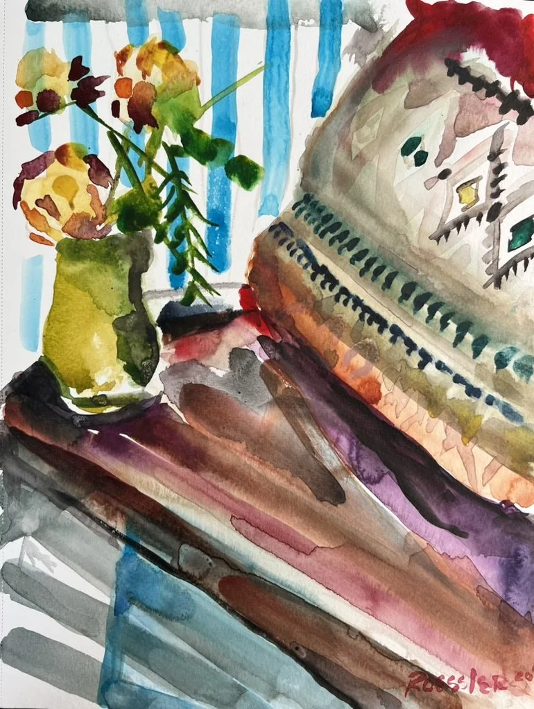 Moroccan Still Life #2, Watercolor on Paper, 8"x10", $400.