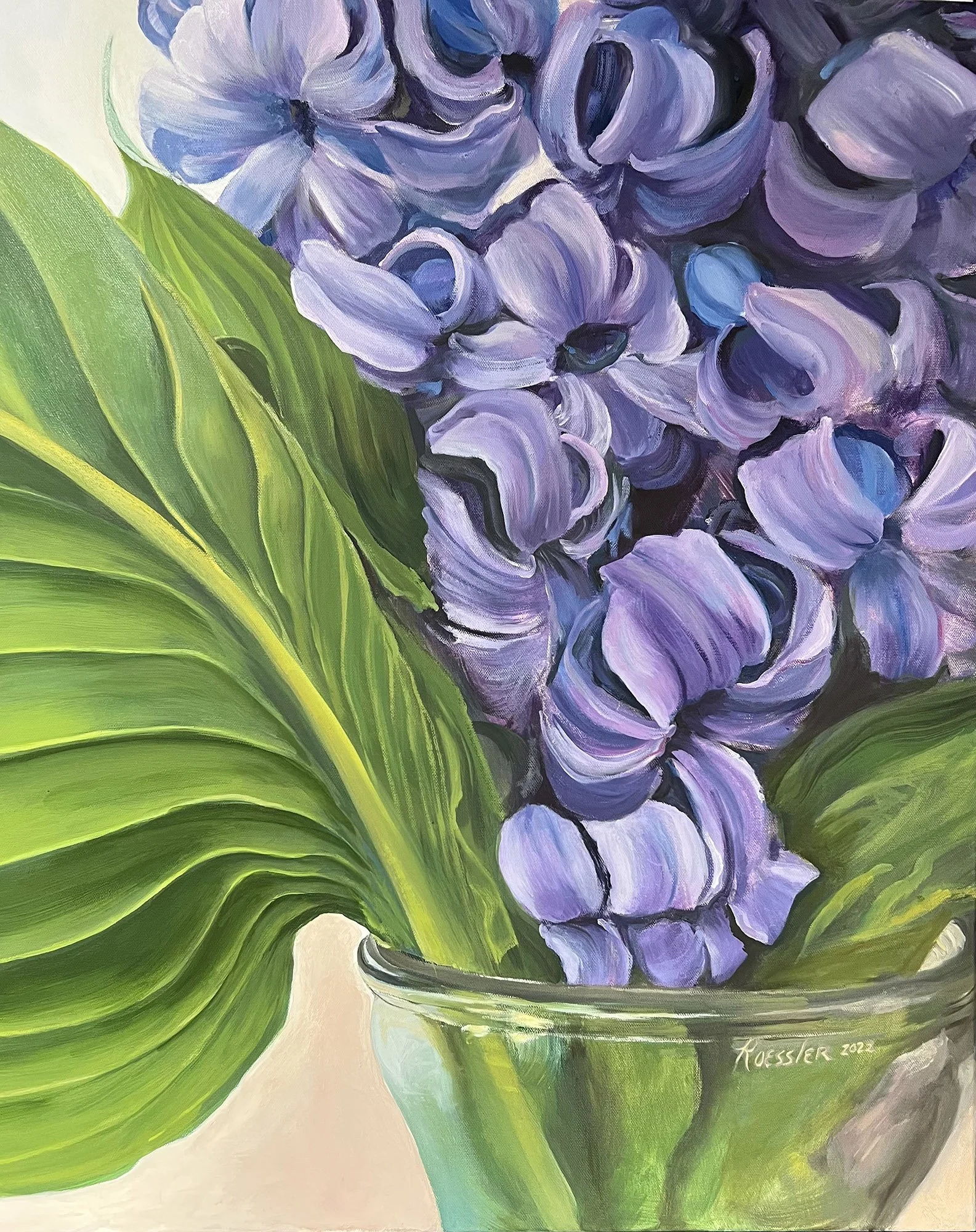 Grape Hyacinth, Oil on Canvas, 28"x36", $1,200.