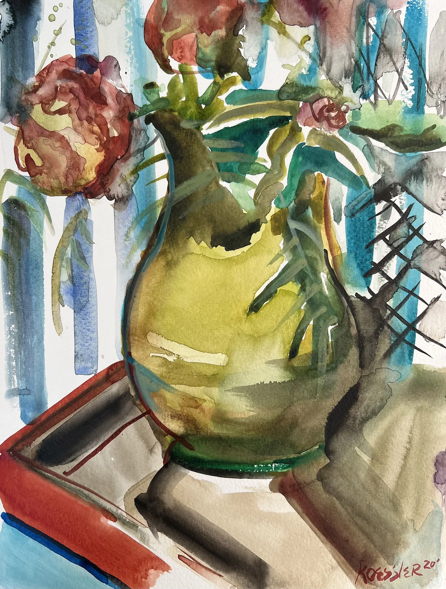 Moroccan Still Life #1, Watercolor on Paper, 8"x12", $400.