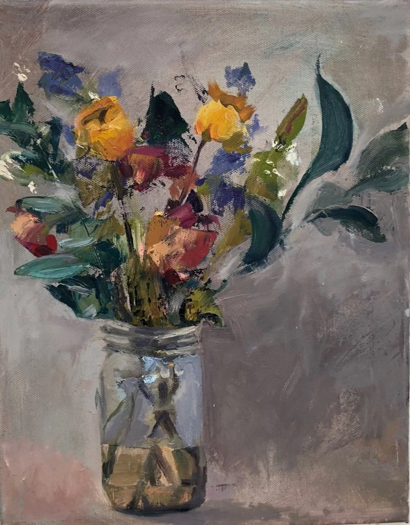 Still Life with Glass Vase, Oil on Canvas, 20"x 24", SOLD