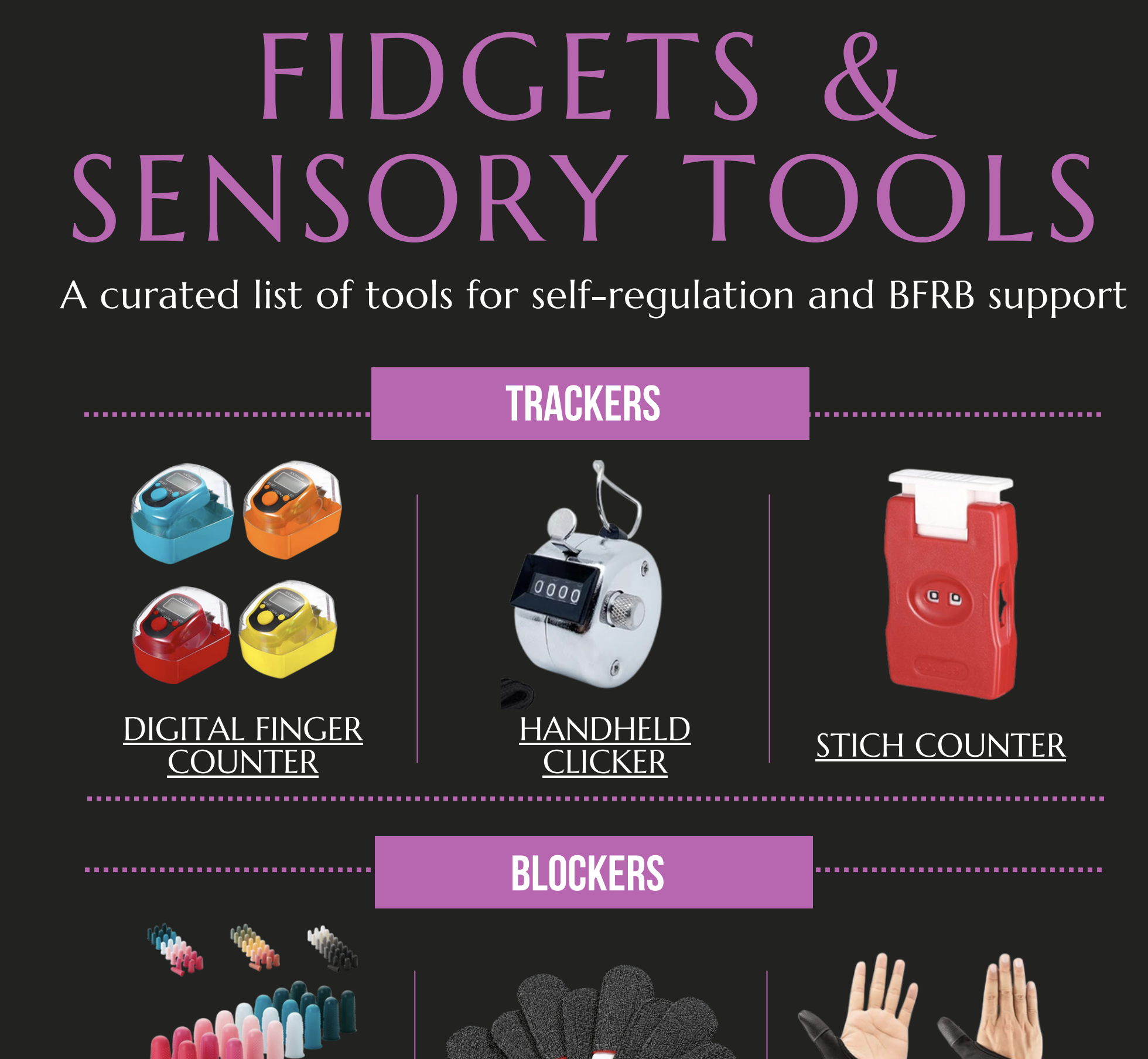 Fidgets and Sensory Tools List
