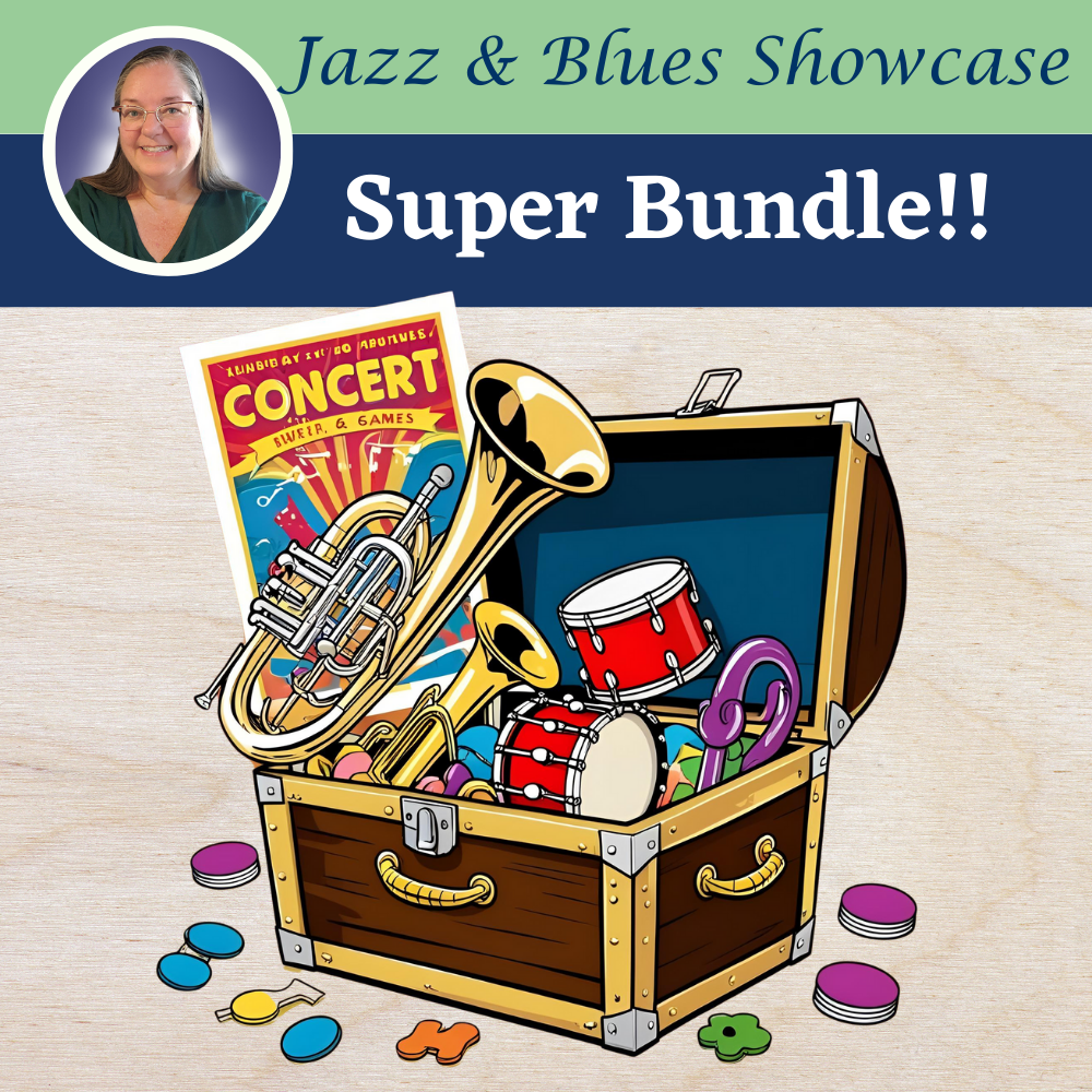 Jazz & Blues Showcase - Worksheets, a printable and digital board game and creative activities
