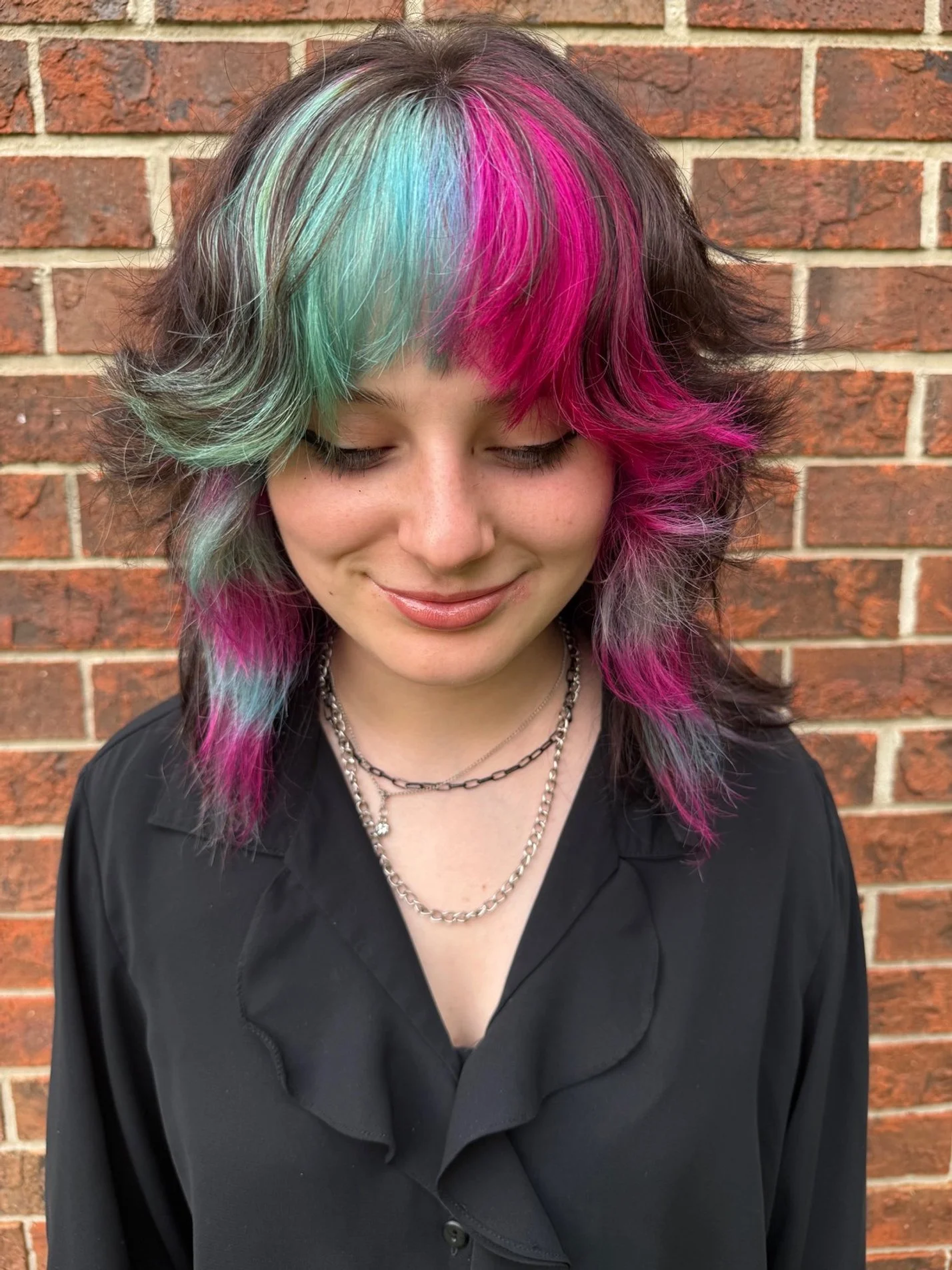 Fashion Color Shag Curtain Bangs