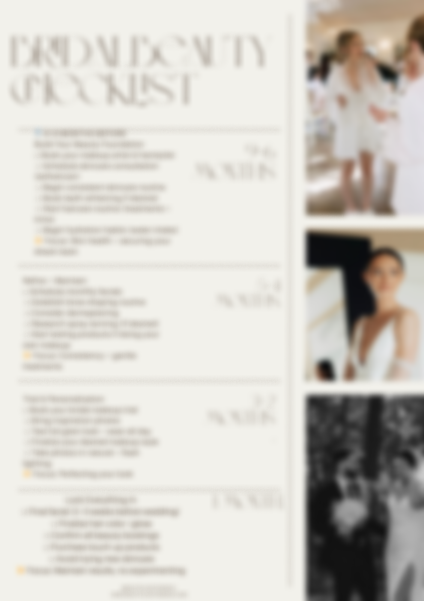 Bridal Beauty Checklist