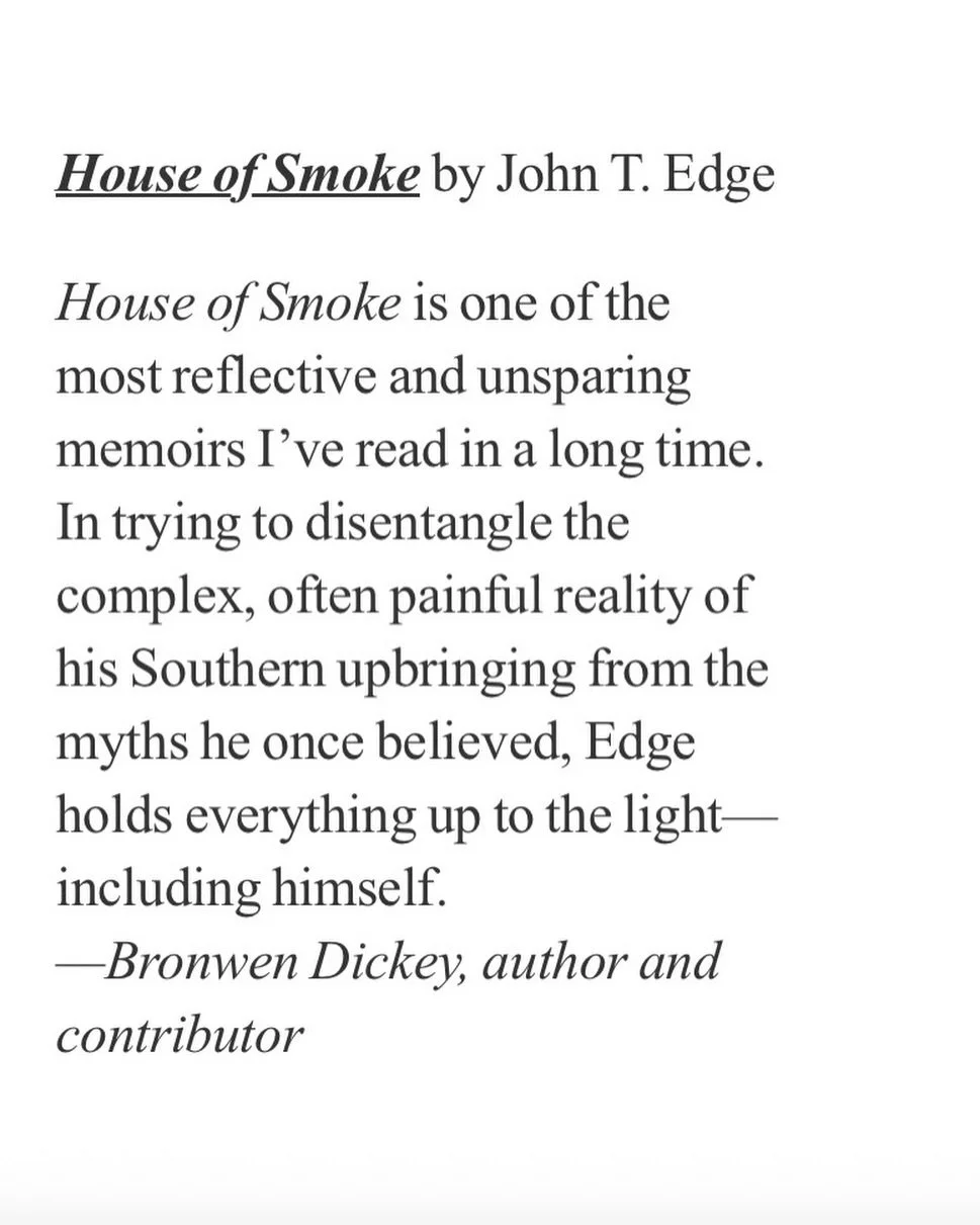 Thanks for the kind words @bdickey81 and @gardenandgun House of Smoke, now in a second printing, is ready for the next round of readers.