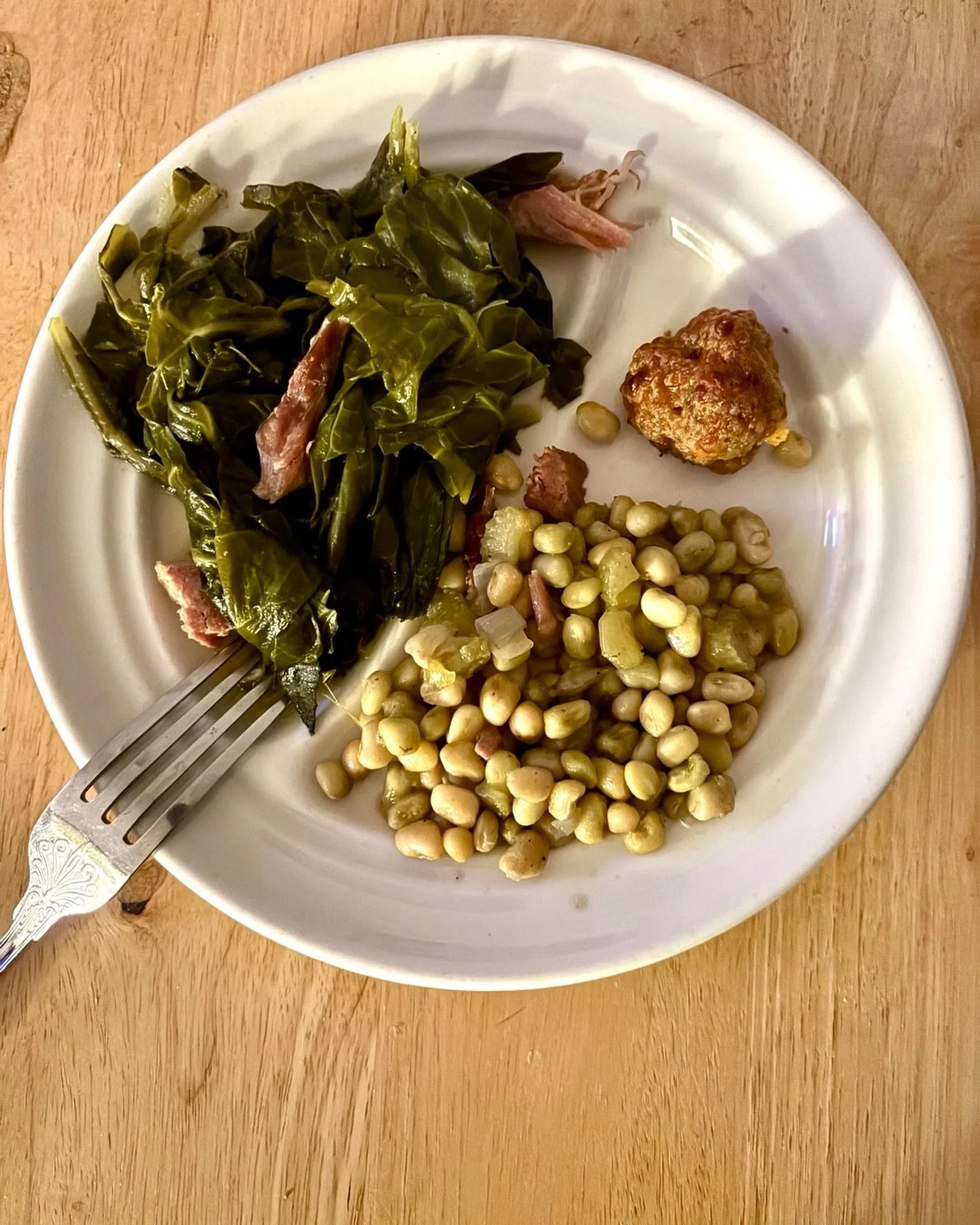 Luck + Money + Sausage Ball (sub for cornbread) Happy New Year y&rsquo;all