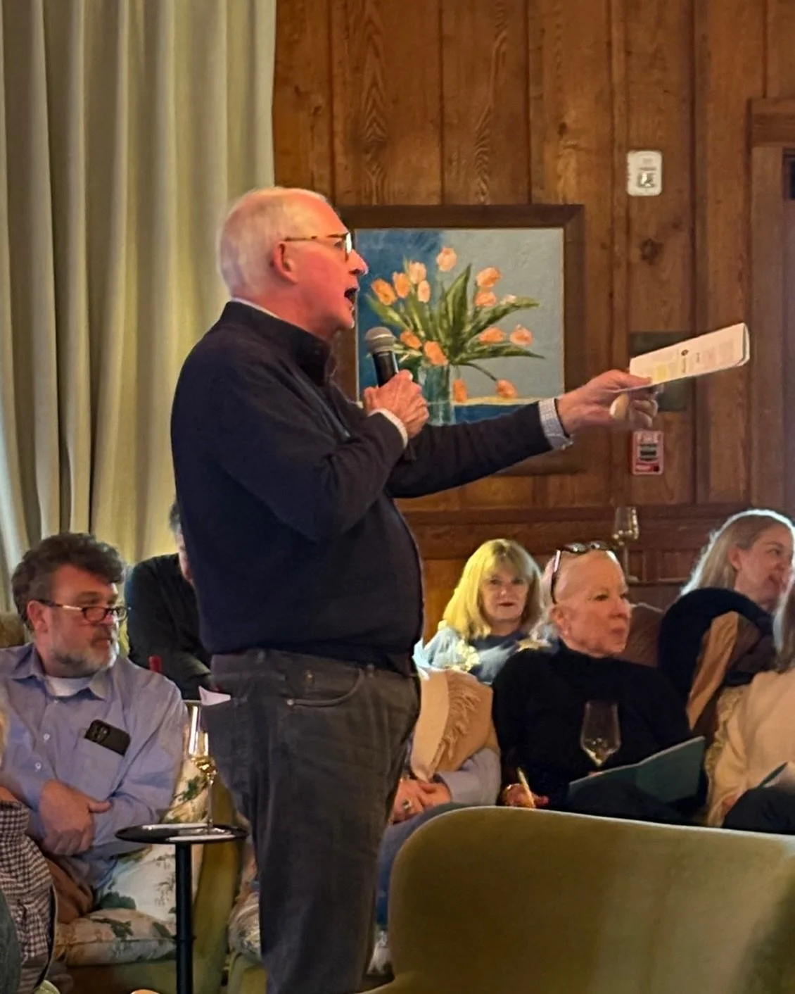 Rathead prowls the room. The most persistent and persuasive soul I know. He works the crowd each year for @southfoodways at the Taste of the South auction. His kindness empties wallets and fills the SFA coffers. Thanks RH and @highhamptonnc After so 