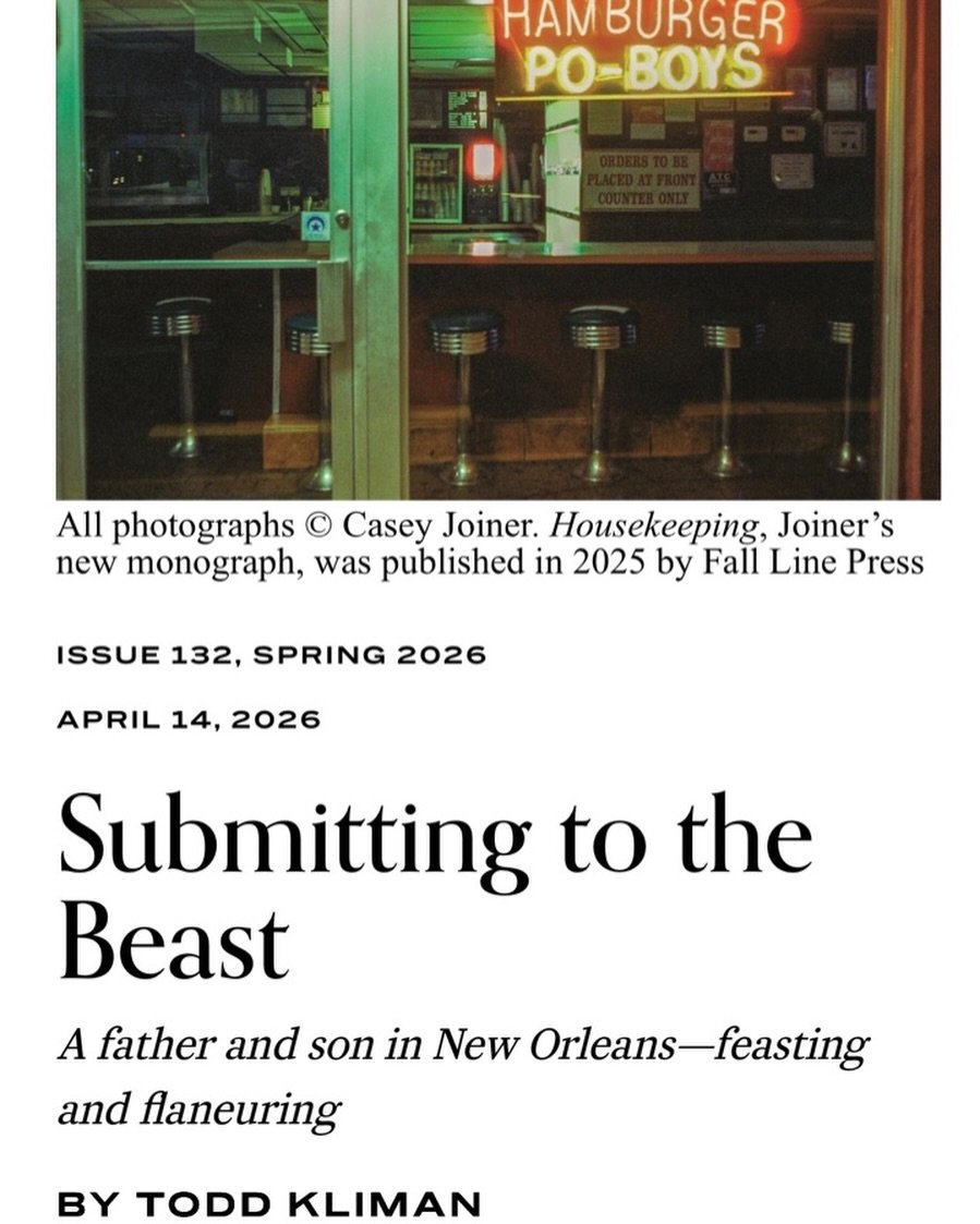For all those parents out there who long to really connect with their children. For all those children who long to better know their parents. @todd_kliman has unlocked the secret - a plunge into the world of poboys, etoufees, gumbos, and turkey necks