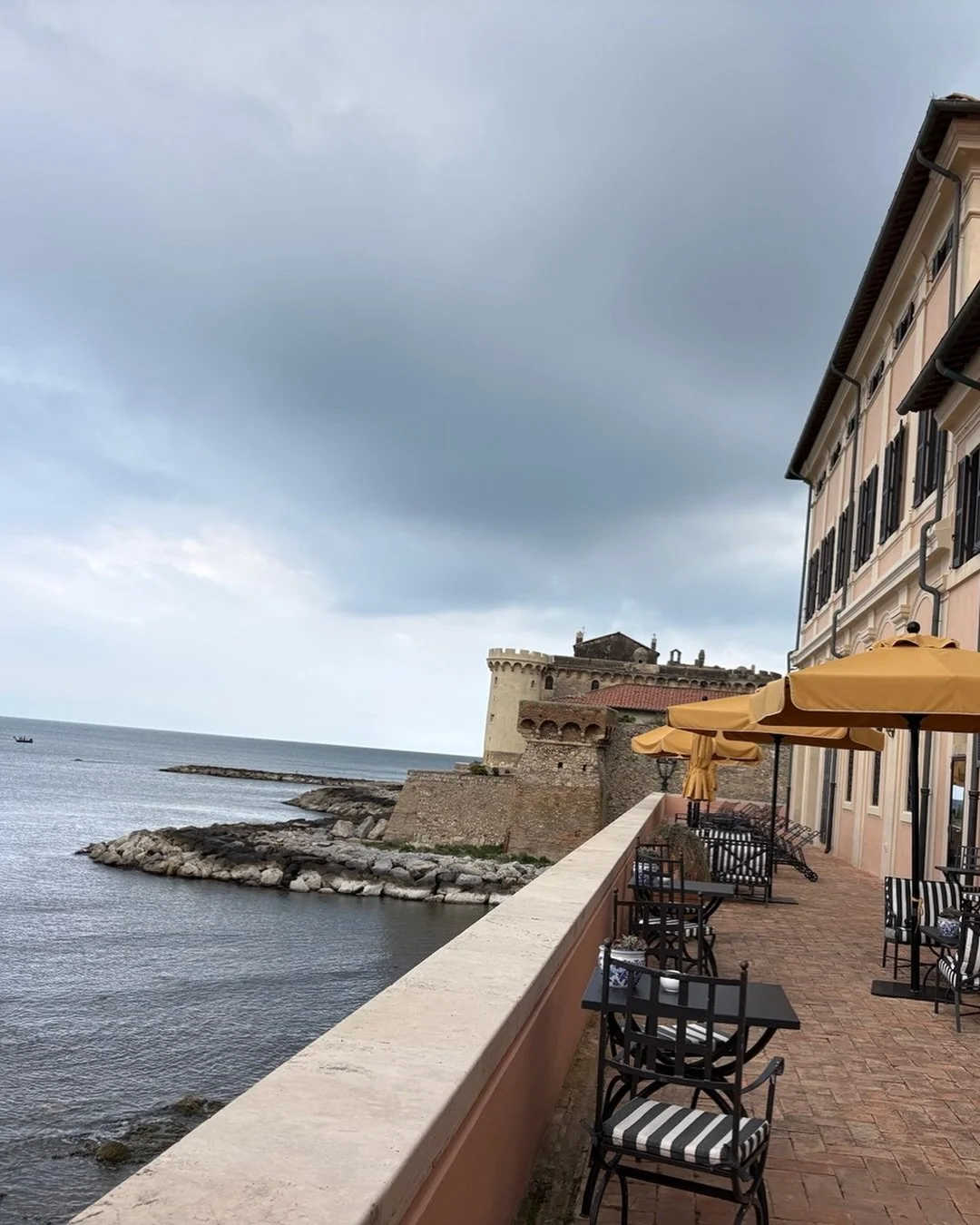 Last full day of our trip. @hobbsblair is still sleeping. I got up early to work on a script and stare off into the Tyrrhenian Sea. Thirty minutes ago when I took a seat on an empty patio  @lapostavecchiahotel I could hear, across the water, two fish