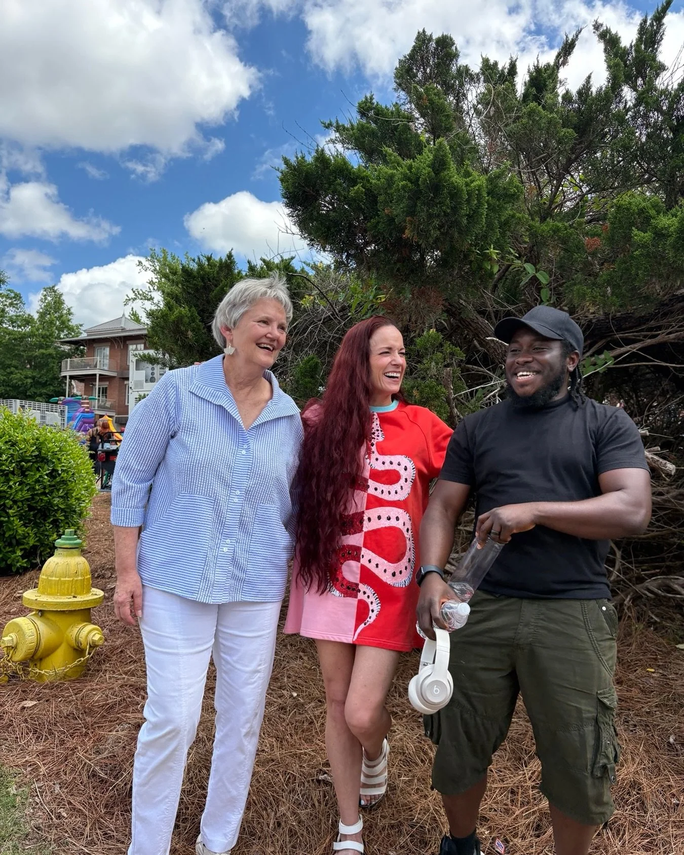 Backstage @doubledeckerart with emcee and teacher @bethannfennelly + Shirley Gray and Ibrahim Williams, winners of the first Oxford Micro Memoir Contest. Thanks @visitoxfordms for sponsoring the contest and funding the $750 and $250 prizes. Greenfiel
