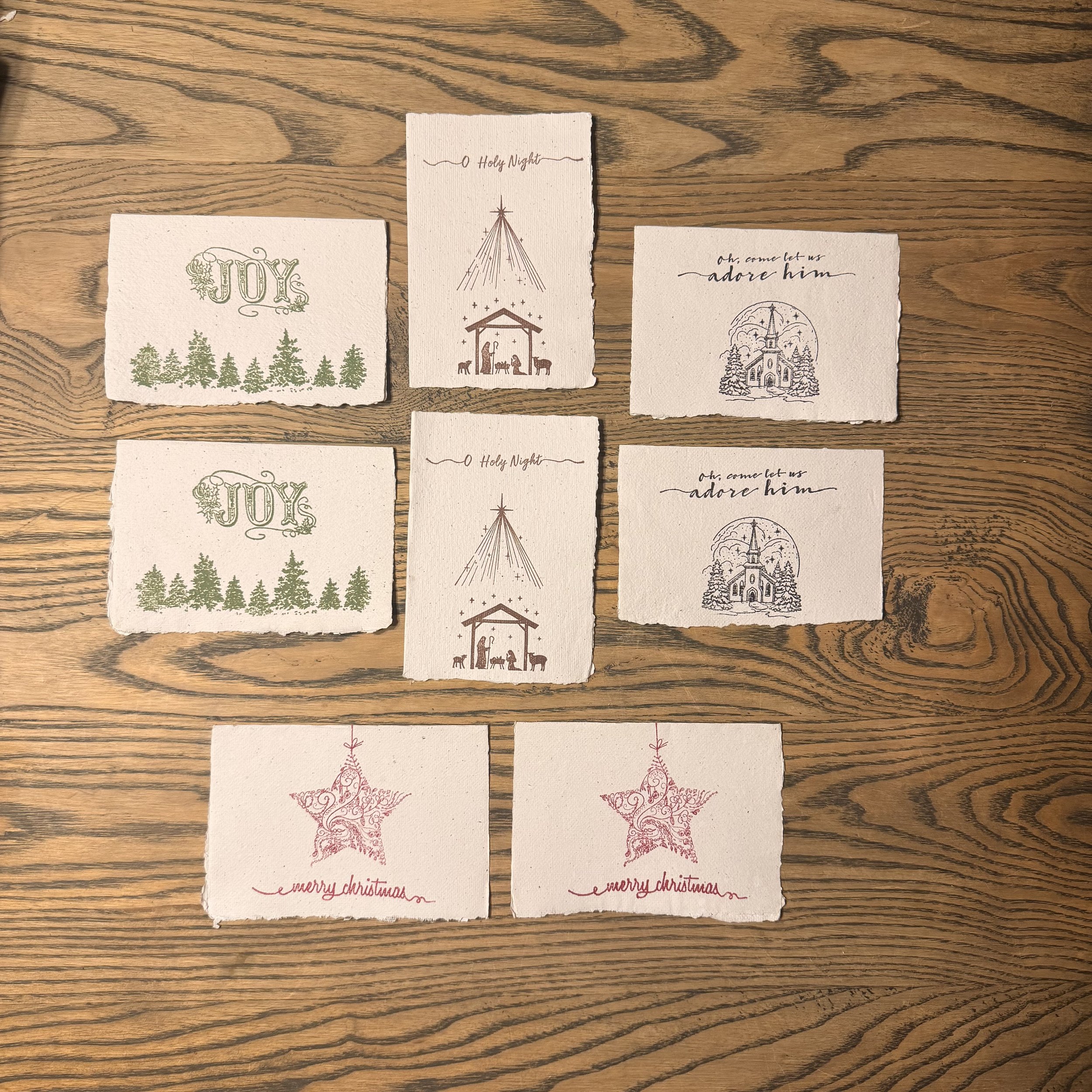 Handmade Deckled Edge Christmas Cards – Artisan Collection