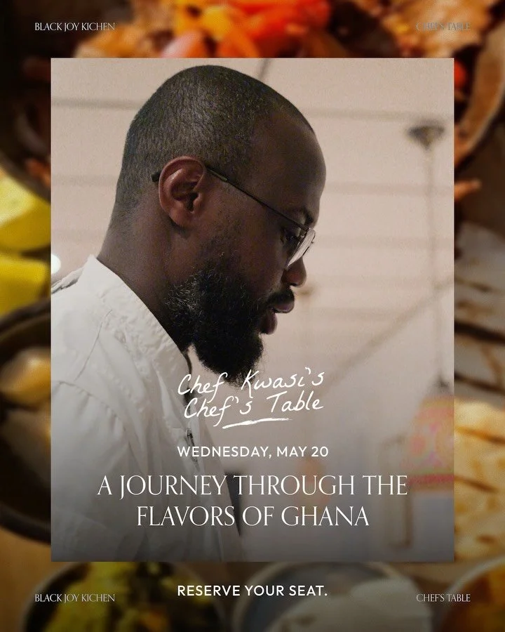 Ready for a trip to The Mighty Gold Coast? ✈️🇬🇭

Tomorrow night, Chef Kwasi takes the Chef&rsquo;s Table on a journey through the flavors of Ghana.

A little spoiler? Four courses with spiced plantains, peanut spice, suya kebabs, grilled shallots, 