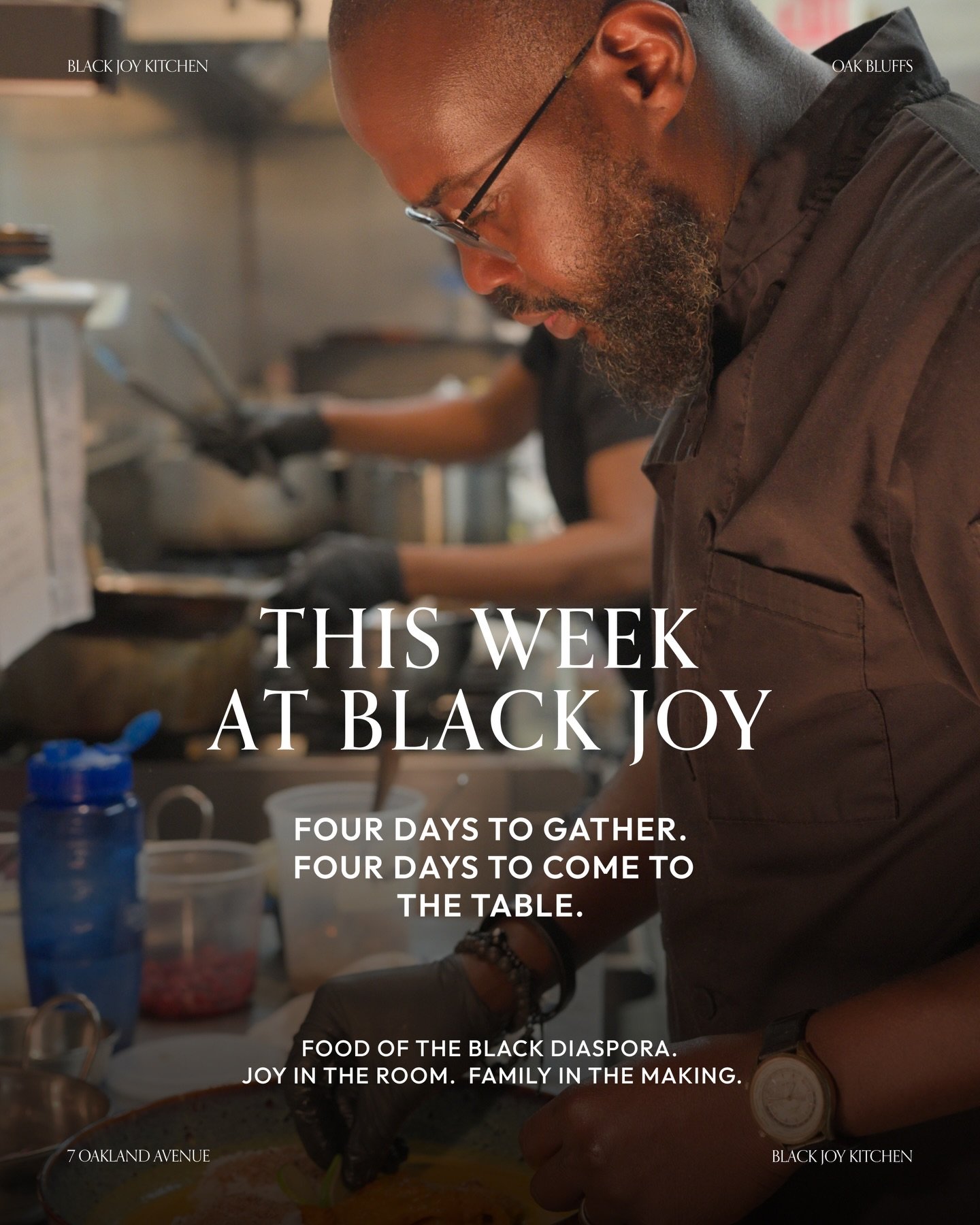 A few good reasons to come to Black Joy this week ✨

Food that brings people closer.
Drinks that make the table warmer.
Music, laughter, and conversations that turn into memories.

This week, come gather with us for Joyful Dinner and Sunday BrunchBQ 
