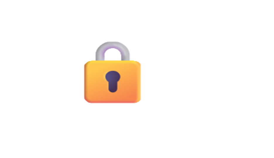 A padlock icon with a yellow and orange body and a gray shackle, symbolizing security or lock.