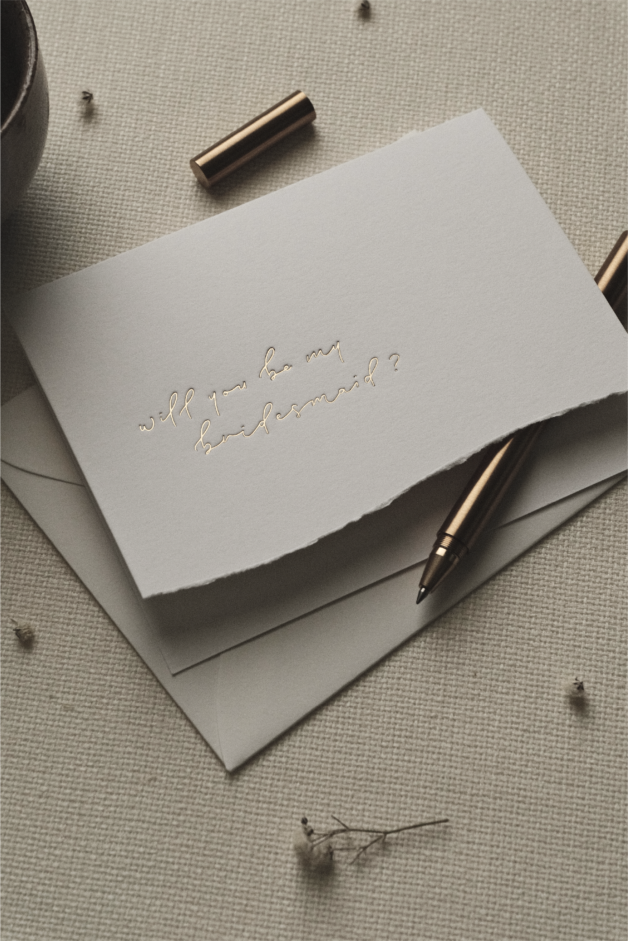 Bridesmaid Proposal Card with Deckled Edge