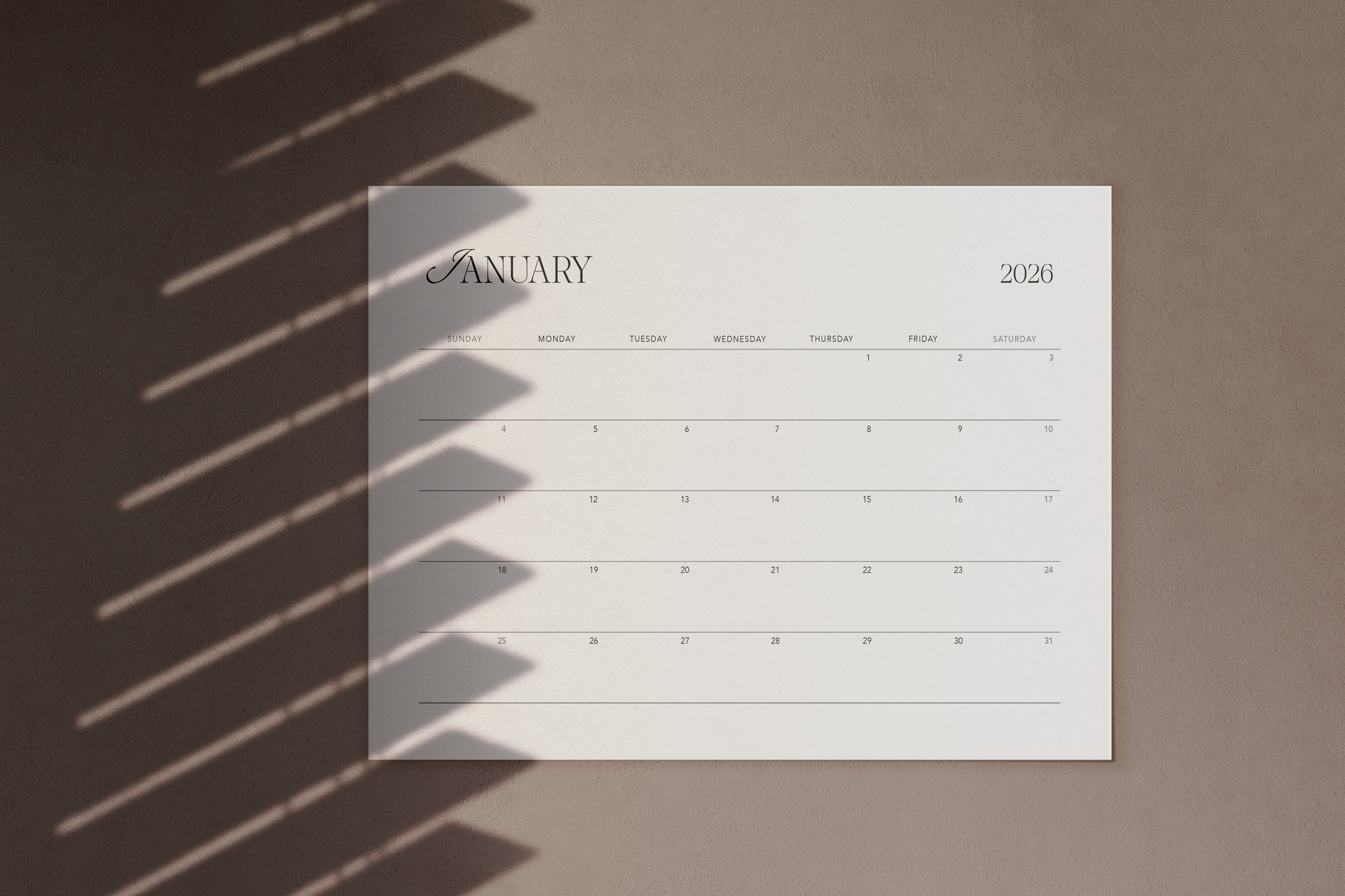 2026 Calendar - USLetter 8.5" x 11" - Sunday Start.png
