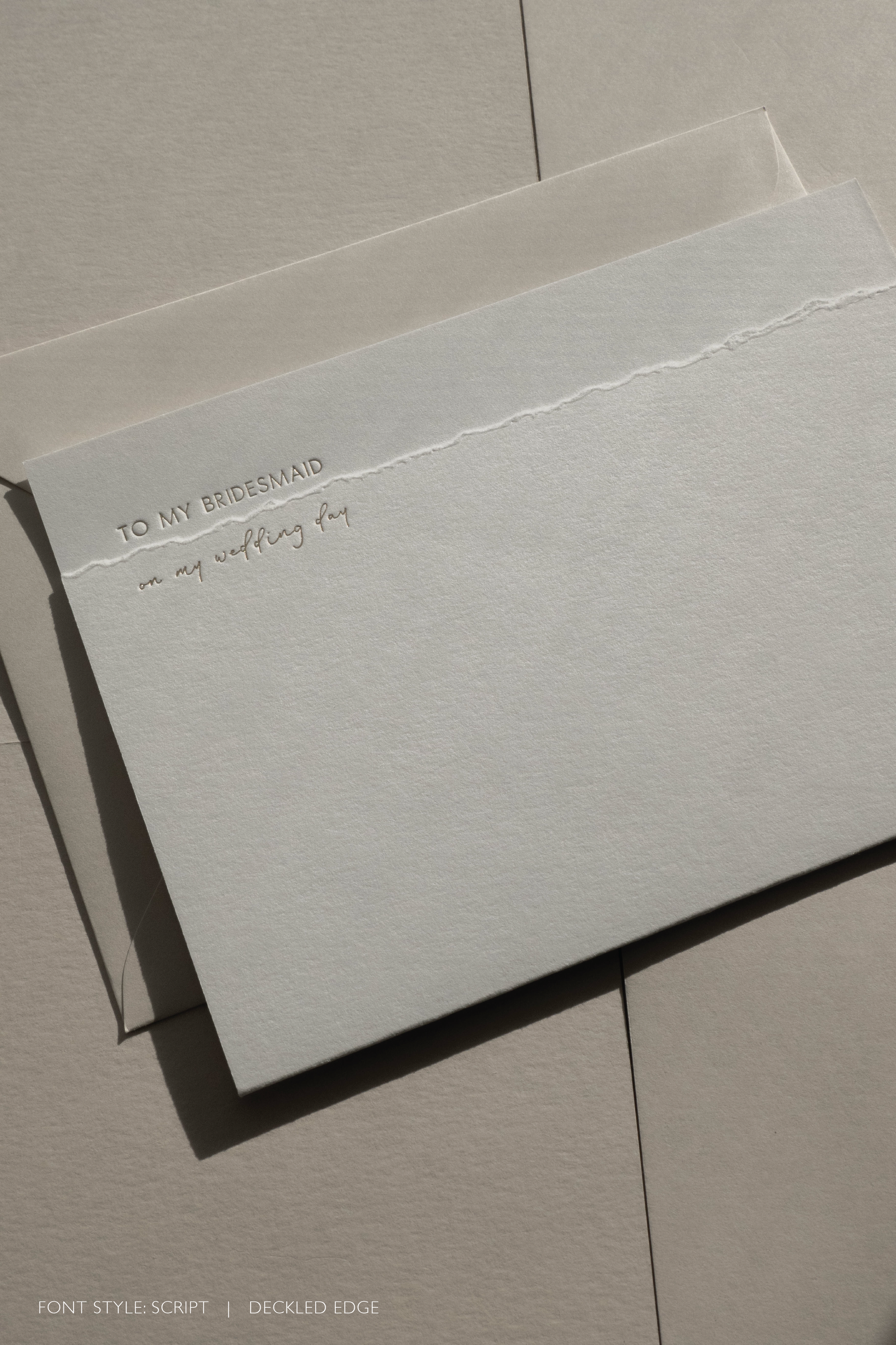 Minimal To My Bridesmaid Wedding Day Card/Letter