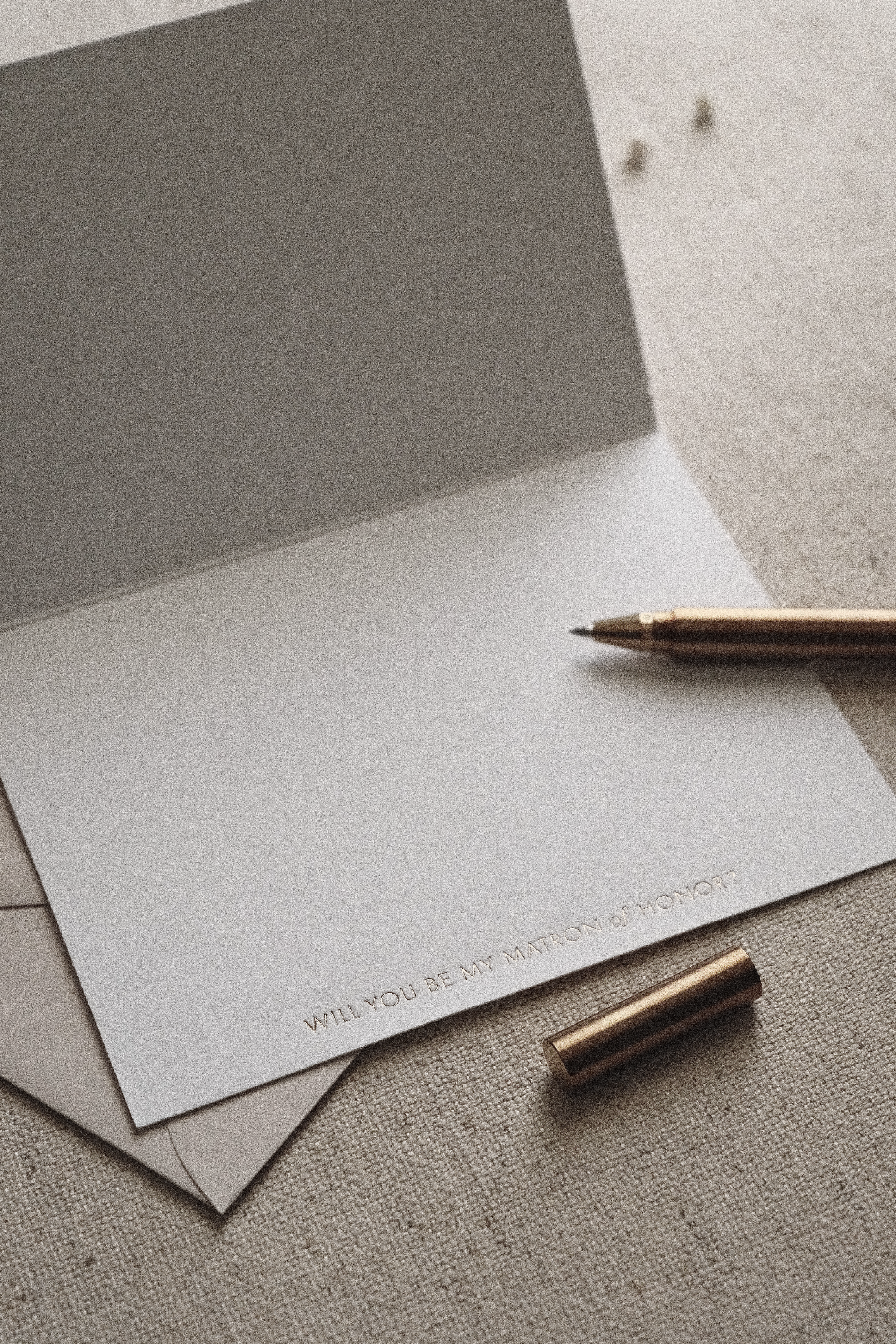 Minimal Matron of Honor Proposal Card