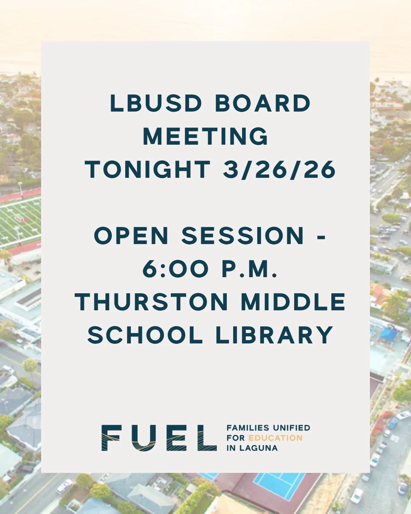 Hey everyone, tonight is the March 26 Regular Board Meeting, 6:00 p.m. at Thurston Middle School Library. 

Tonight&rsquo;s agenda includes a detailed update on Restorative practices and California Healthy Kids Survey, a review and discussion of the 