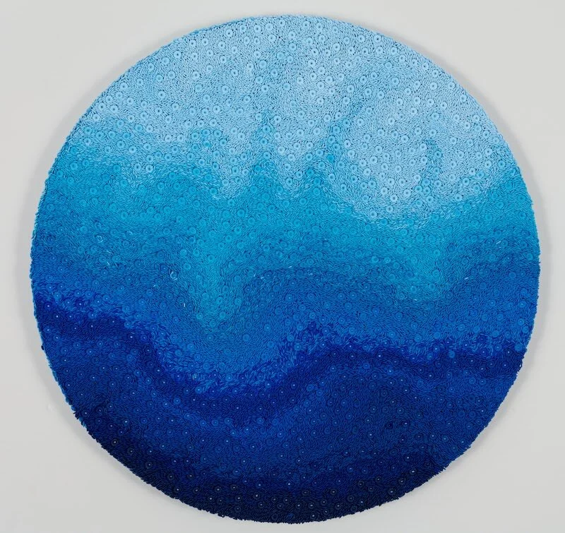 Waverly. Polymer clay on wood panel. 26” round.