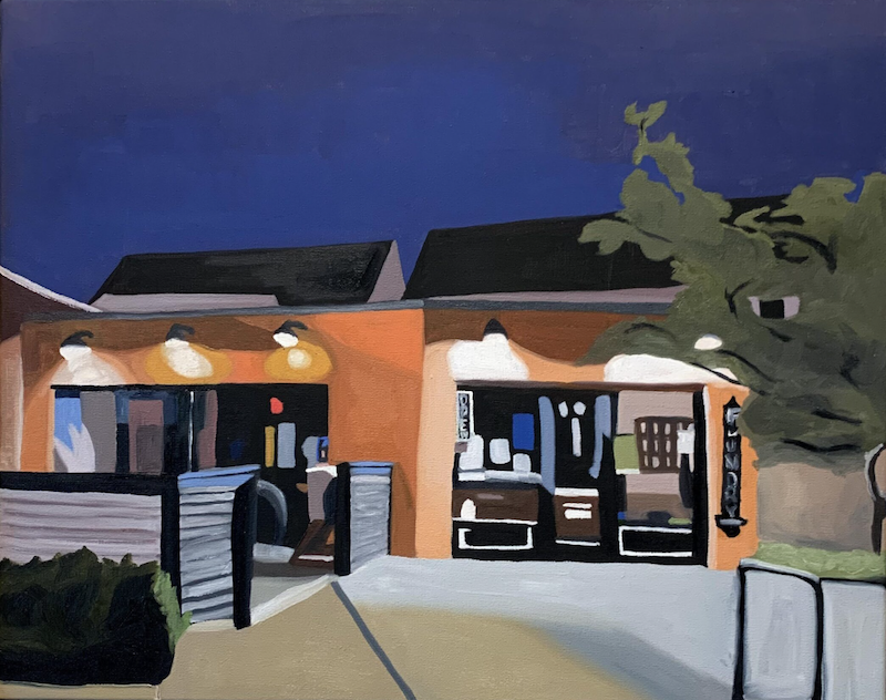 The Foundry at Night. 16” x 20”. Oil on canvas.