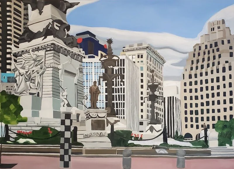 Untitled (The Monument). 36" x 48". Oil on canvas.&nbsp;