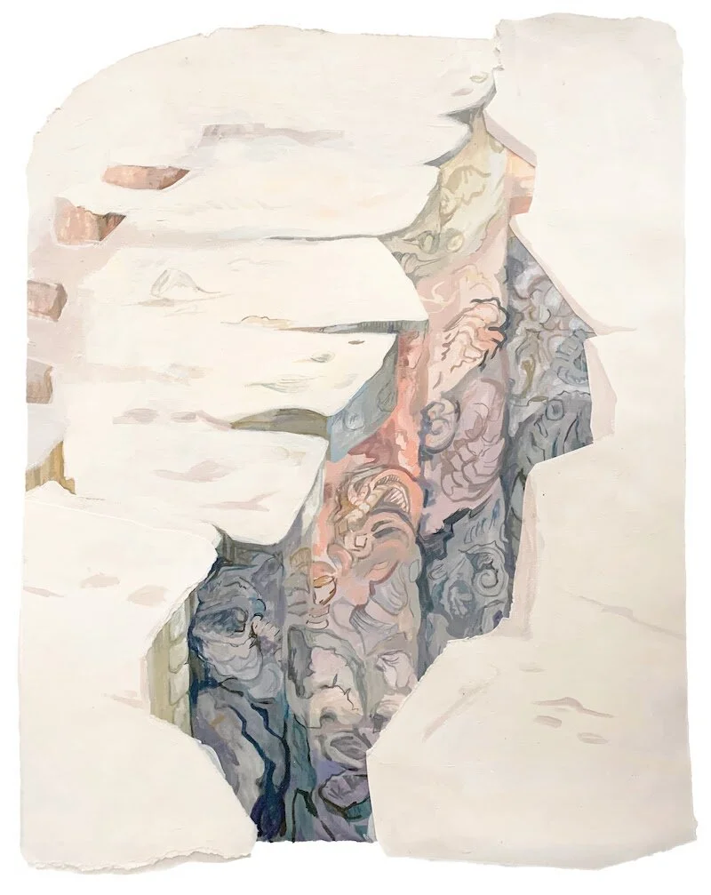 Crevasse by Tai Lipan. Flashe paint on paper. 29.5” x 37”