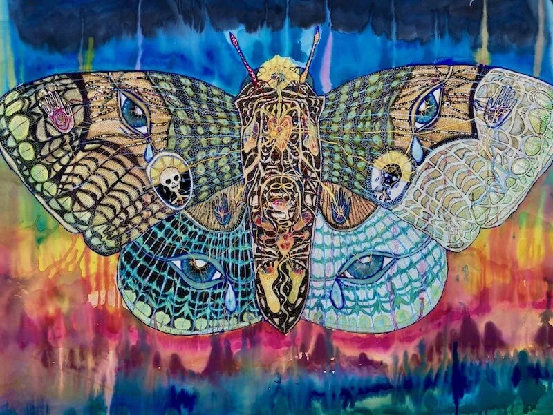 Moth Mother. Watercolor and gouache on cotton rag paper. 54” x 38”