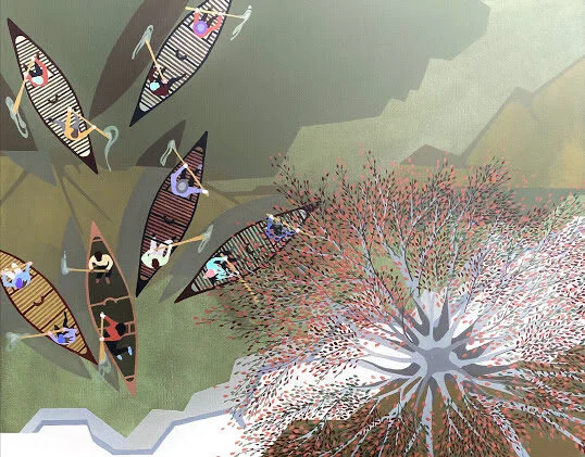 Quarry Launch by Craig Mullins. Acrylic on canvas. 25” x 31”